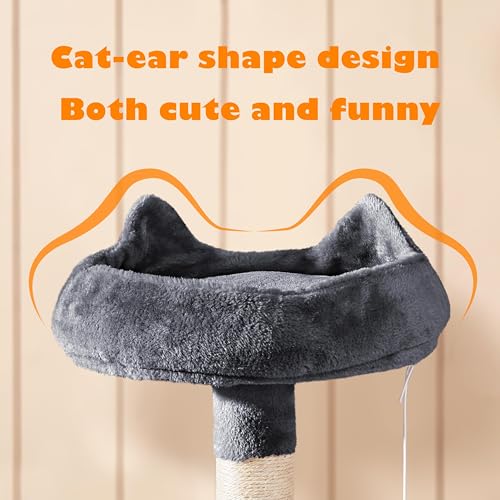 Yaheetech 62.5in Cat Tree with Platform & Hammock, Dark Gray L747397