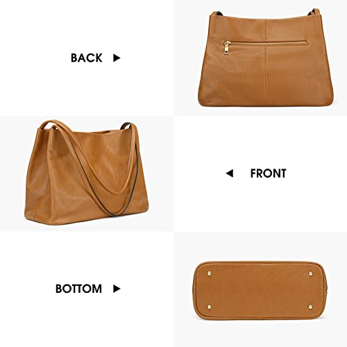 Kattee Leather Tote Bag for Women, Casual Shoulder Hobo Purse with Magnetic Snap Closure U606