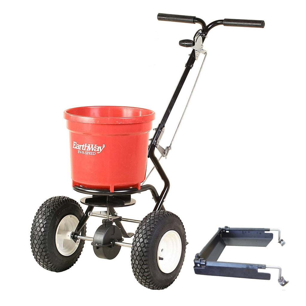Earthway 50 Pound Broadcast Walk Behind Seed u0026 Salt Spreader with Salt Deflector