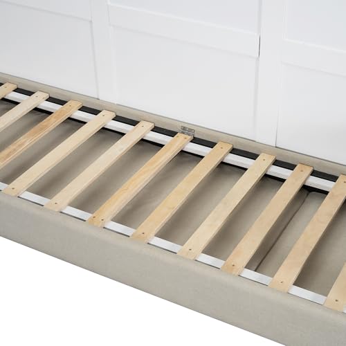 MERITLINE Queen Murphy Bed with Couch and Storage Shelves, White M951