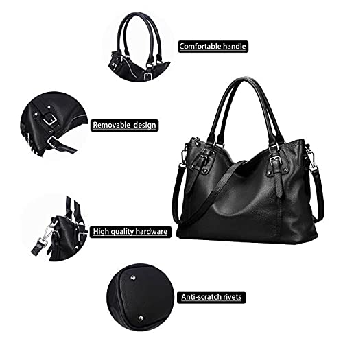 HESHE Genuine Leather Tote Shoulder Bag for Women P1142