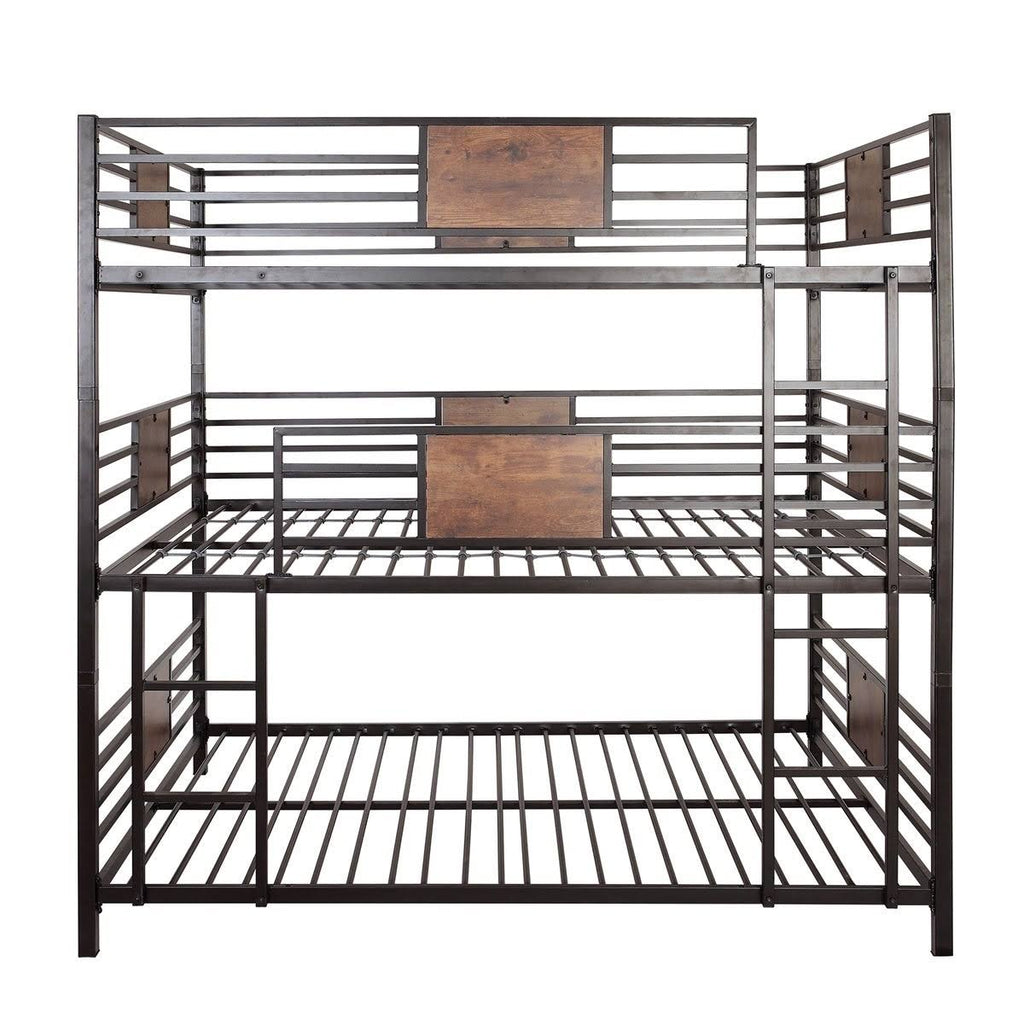 Merax Full Over Full Over Full Triple Bed, Divided into Three Separate Beds - White G131132
