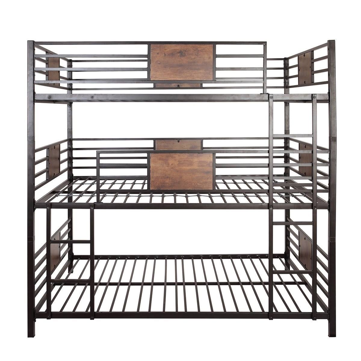 Merax Full Over Full Over Full Triple Bed, Divided into Three Separate Beds - White G131132