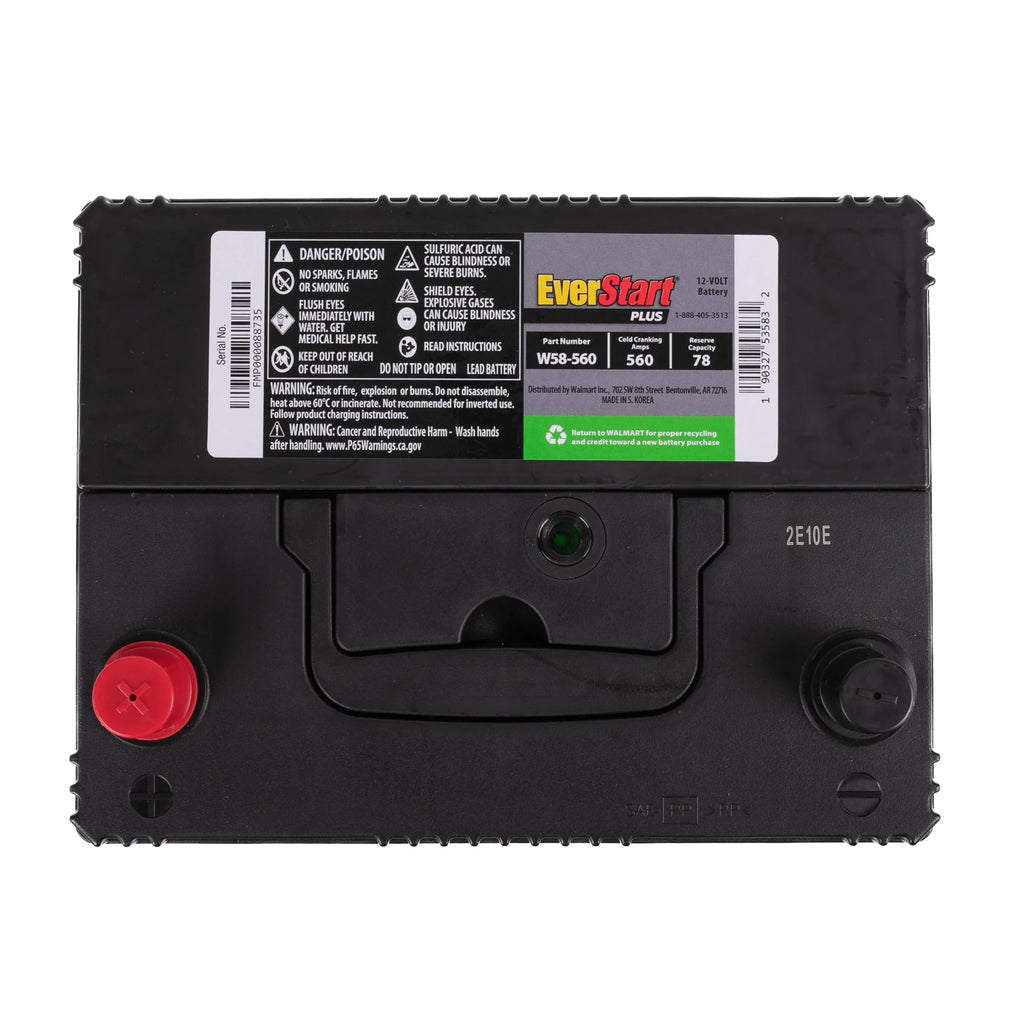 EverStart Plus Lead Acid Automotive Battery Group Size 58 12V 560 CCA G3003