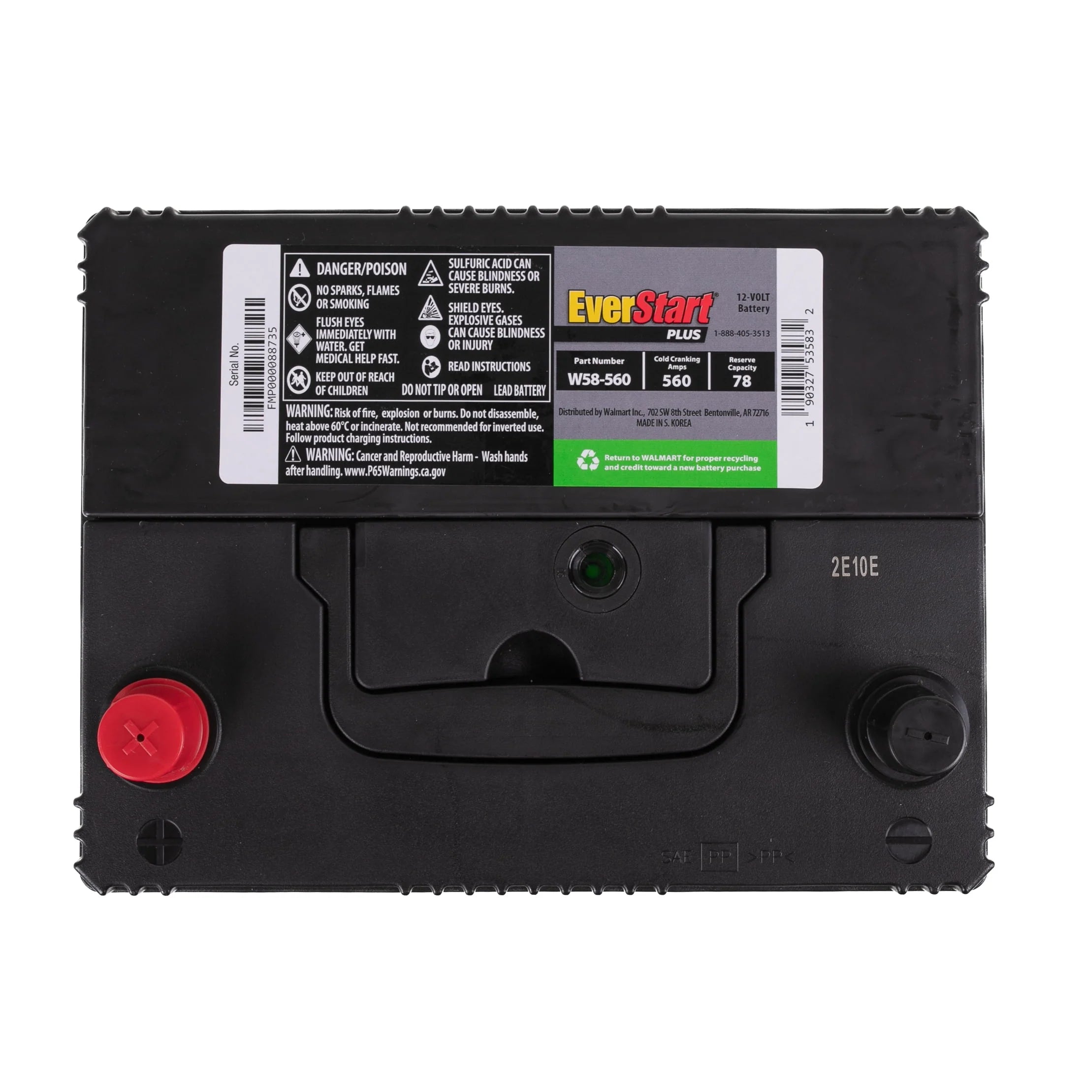 EverStart Plus Lead Acid Automotive Battery Group Size 58 12V 560 CCA G3003