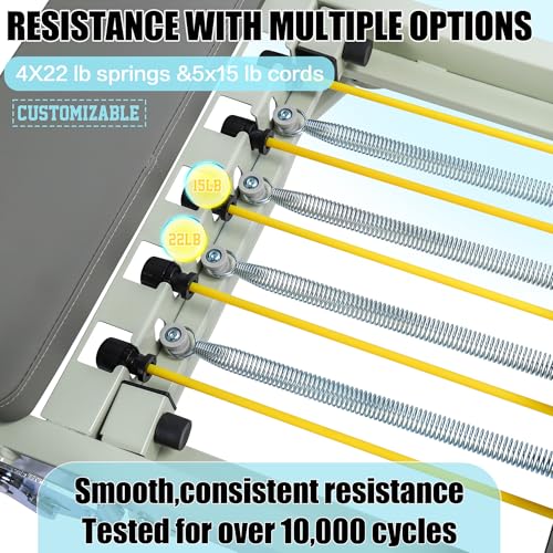 Pilates Reformer Machine for Home Workout, Foldable with Dual Resistance, 400 lbs Capacity E110