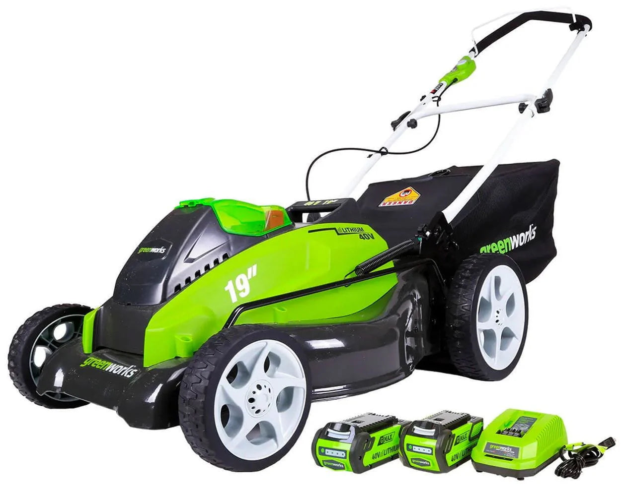 Greenworks 40V 19 Brushless Walk-Behind Lawn Mower with 4.0 Ah Battery & Charger 2524902