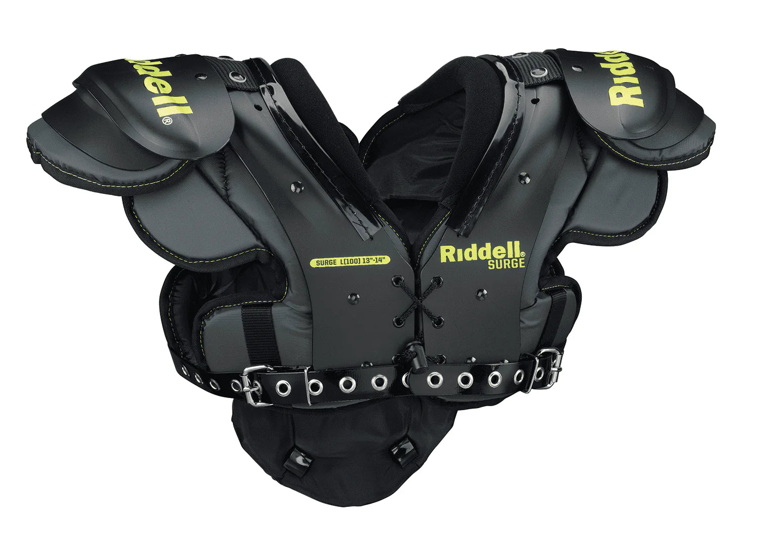 Riddell Surge Youth Football Shoulder Pad, Black/Volt, Medium Q84278