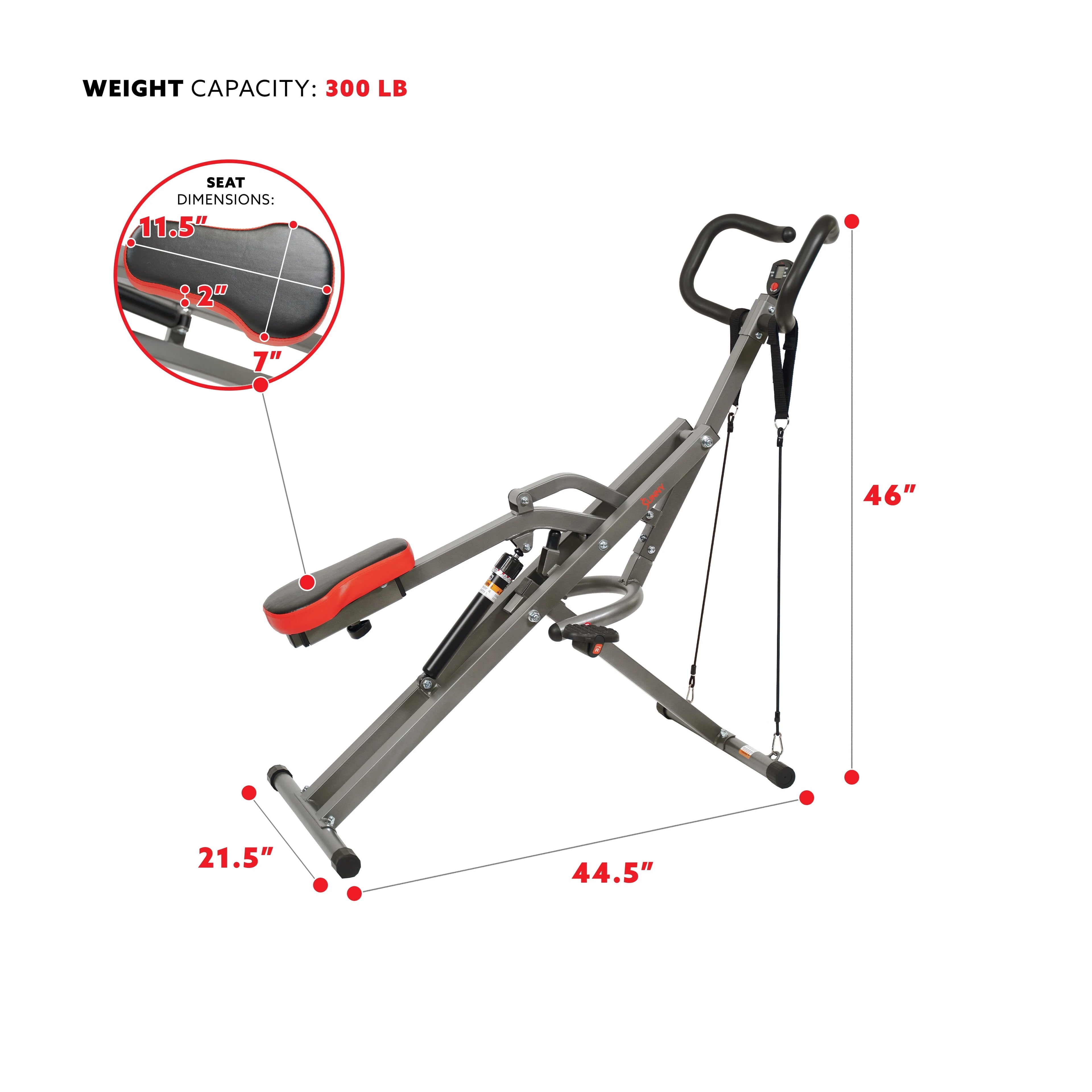 Sunny Health & Fitness Row-N-Ride PRO Squat Assist Trainer Z7578