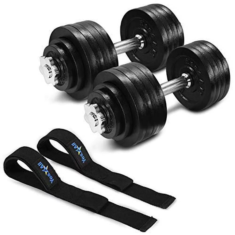 Yes4All 200 lbs Adjustable Dumbbell Set, Cast Iron Pair D6439