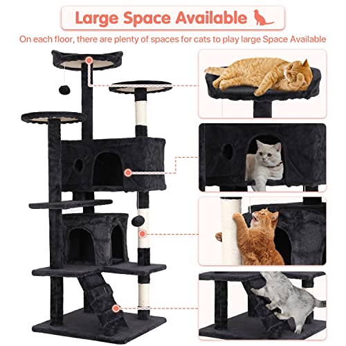 ASHY 54in Cat Tree with Scratching Post for Indoor Cats I993