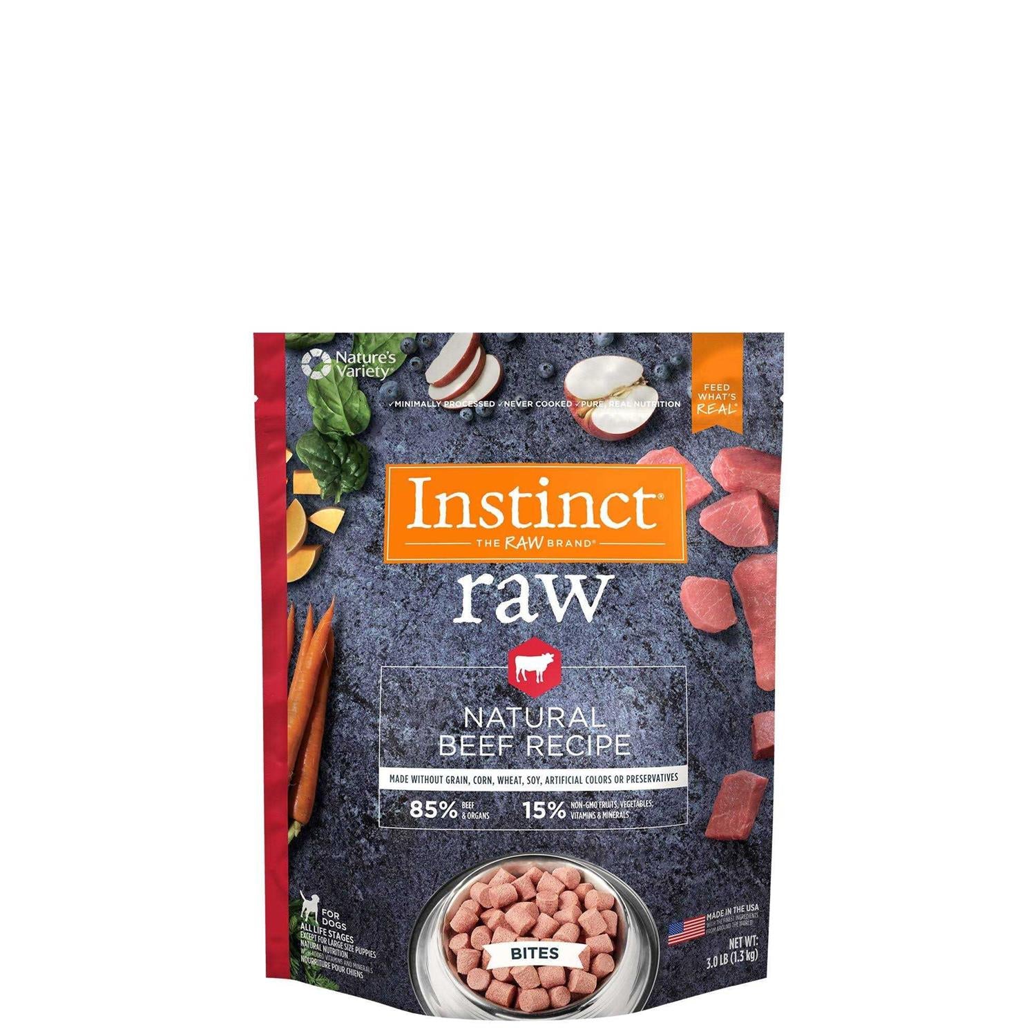 Instinct Frozen Raw Patties Grain Free Real Beef Dog Food H21822