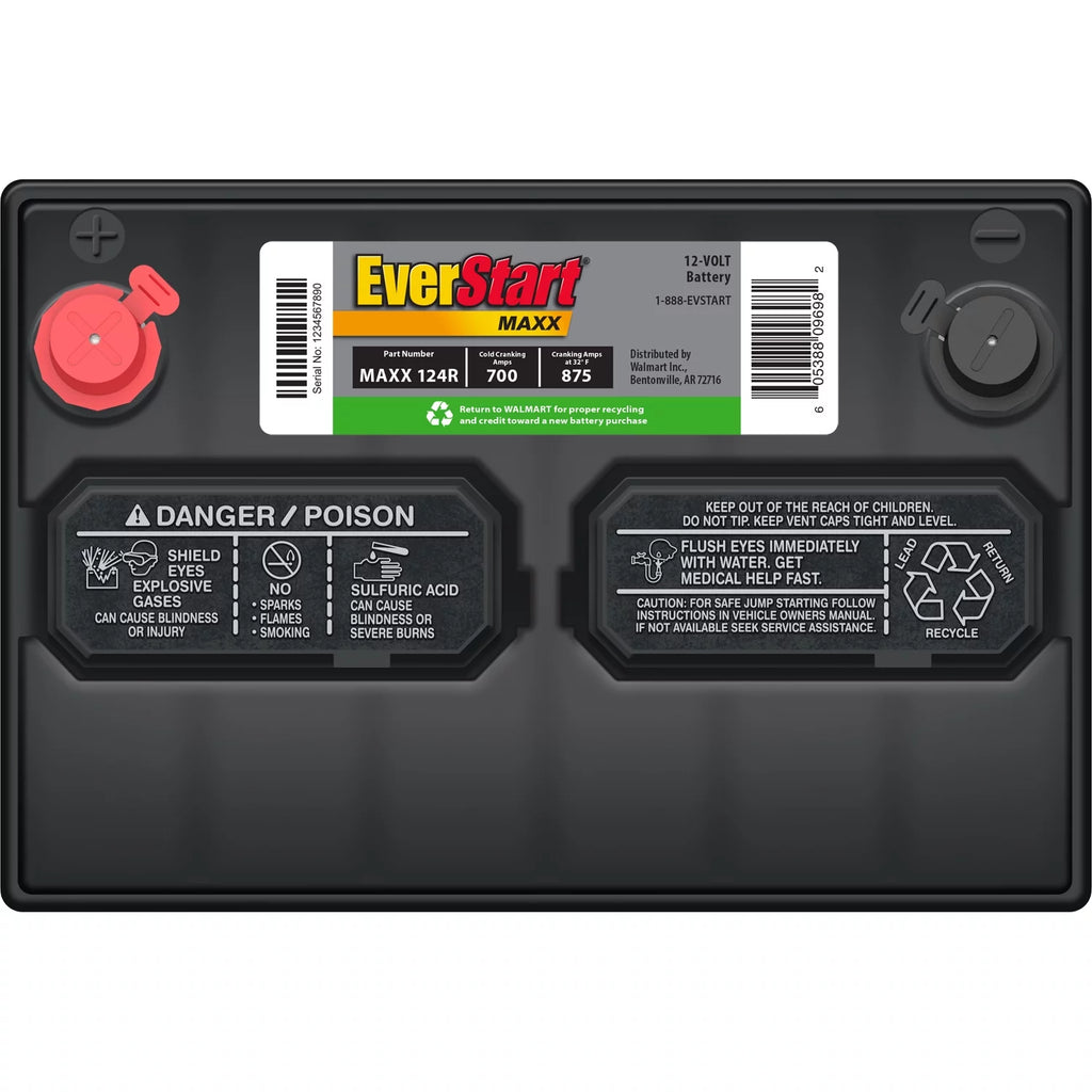 EverStart Maxx Lead Acid Automotive Battery Group Size 124R 12V 700 CCA M7057