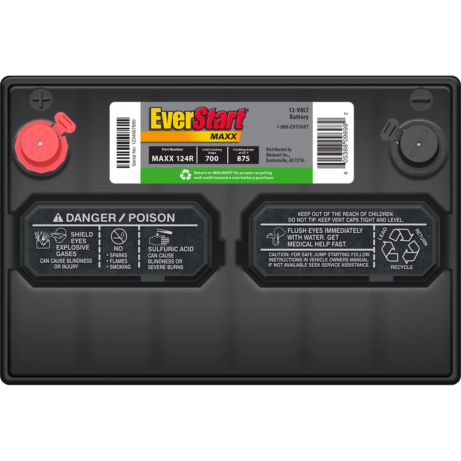 EverStart Maxx Lead Acid Automotive Battery Group Size 124R 12V 700 CCA M7057