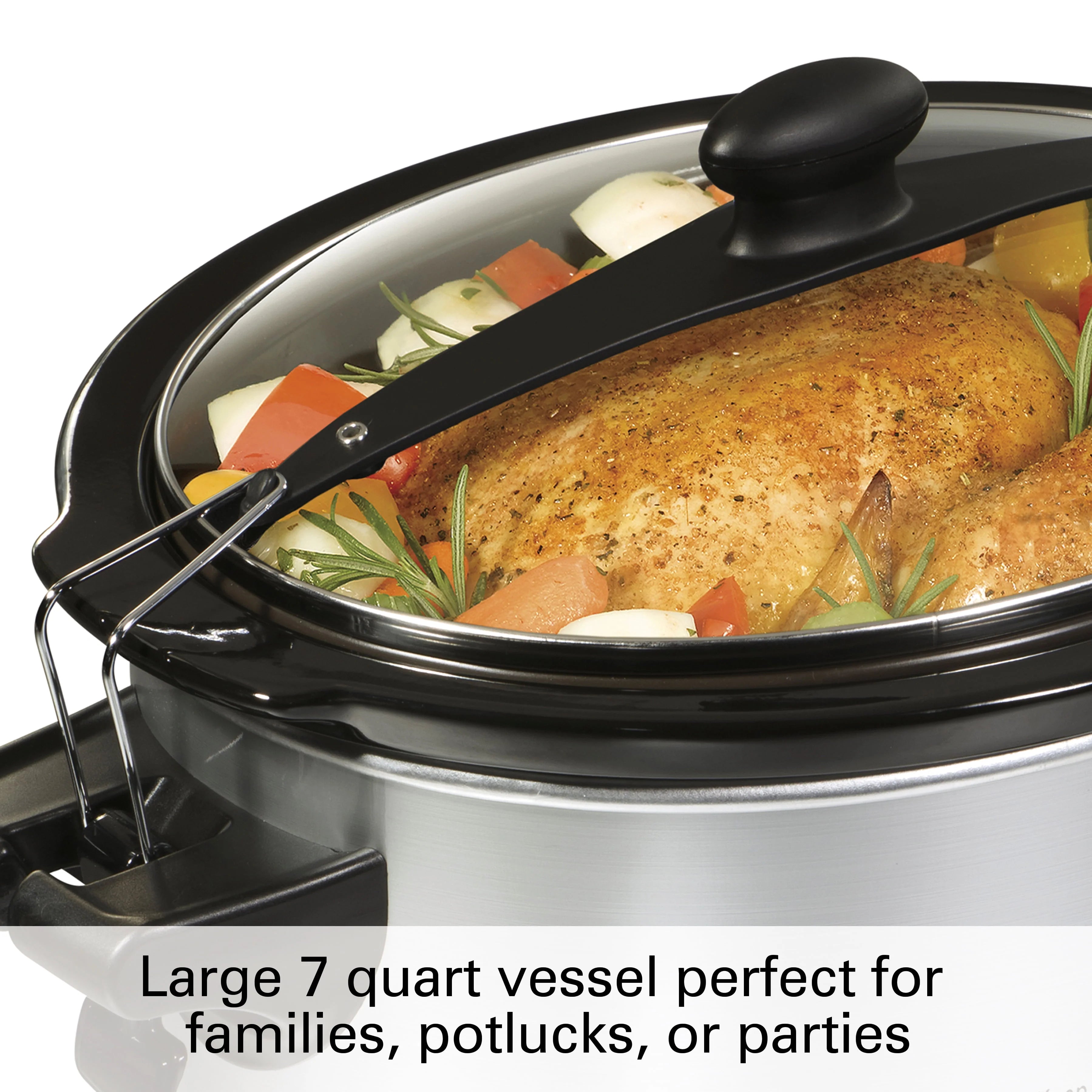 Hamilton Beach Stay or Go Programmable Slow Cooker with Party Dipper, 7 Quart, Red M628782