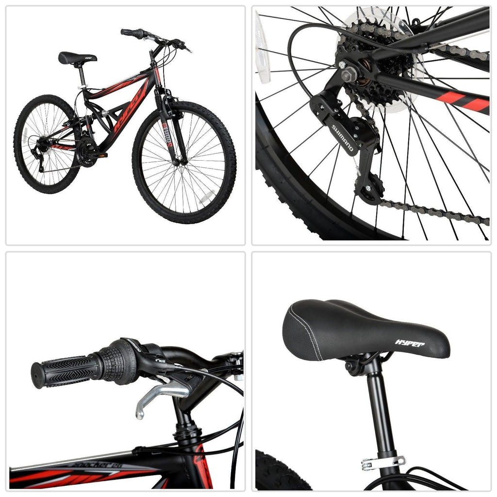 Hyper 26x22 Shocker Men's Dual Suspension Mountain Bike Black R2350