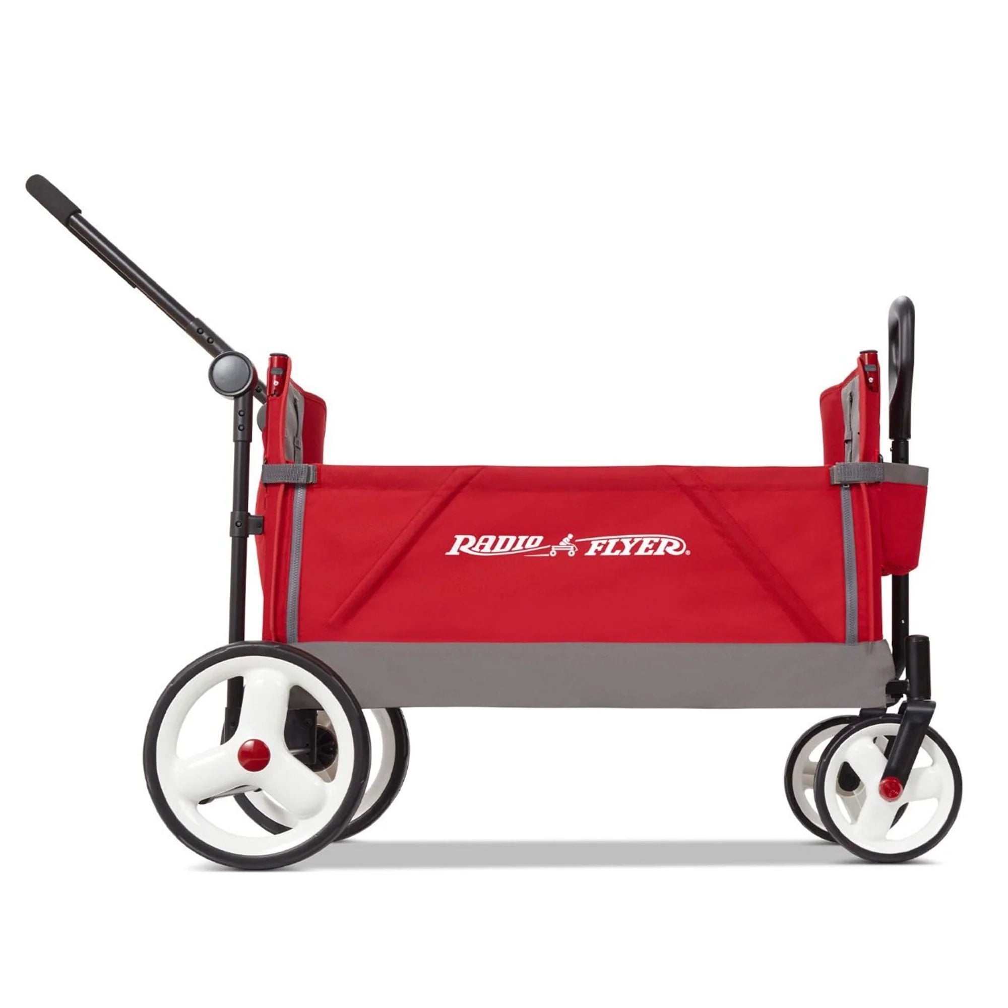 Radio Flyer Convertible Stroll N Wagon with Pull & Push Handle, Red/Black E3590