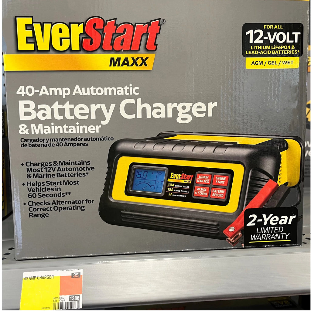 EverStart Maxx 15 Amp Battery Charger and Maintainer with 40 Amp Engine Start D4312