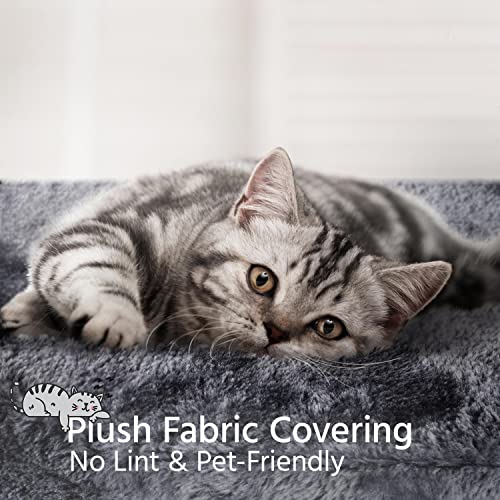 Yaheetech Multi-Level Cat Tree with Scratching Posts, Plush Perches and Condo, Dark Gray and White V70137