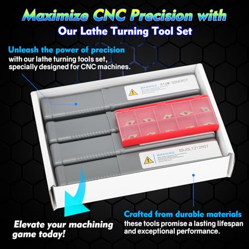 Indexable Lathe Turning Tool 21Pcs Kit 3/8'' 10mm Shank with Carbide Inserts Z5376