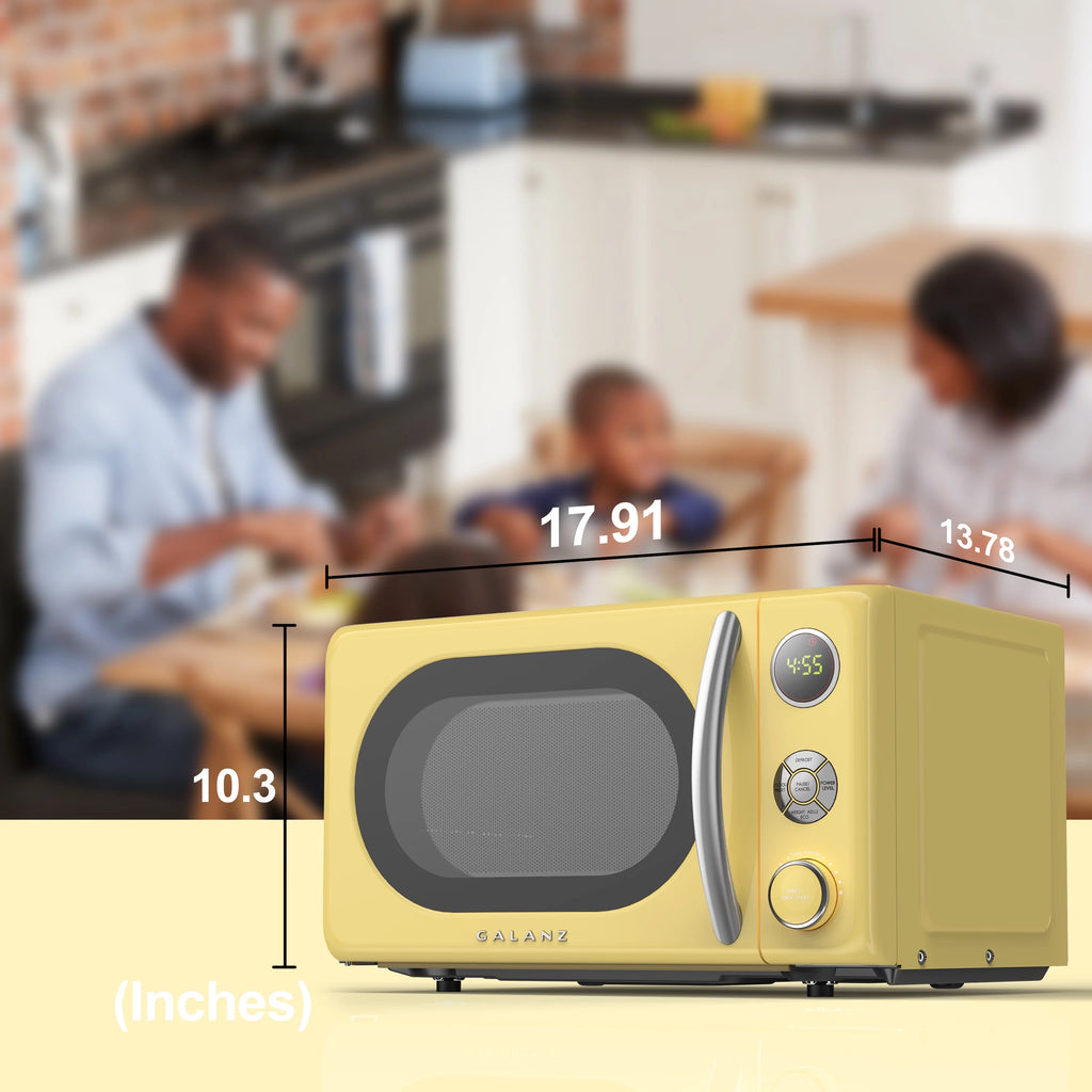 Galanz 0.7 Cu ft Retro Countertop Microwave Oven, 700W, Blue L502