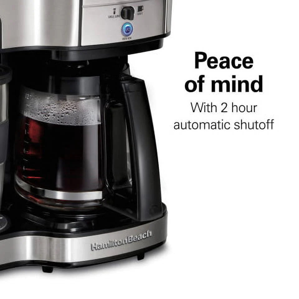 Hamilton Beach 2-Way Coffee Maker, Single-Serve or 12 Cups, Black R291