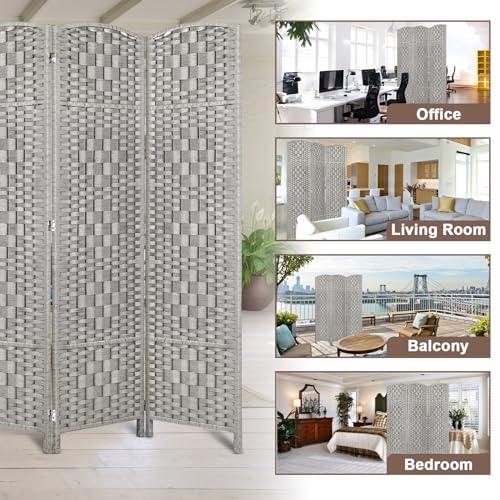 Rose Home Fashion 6 ft Tall Room Divider 4 Panel Folding Privacy Screen, Dark Coffee C8634