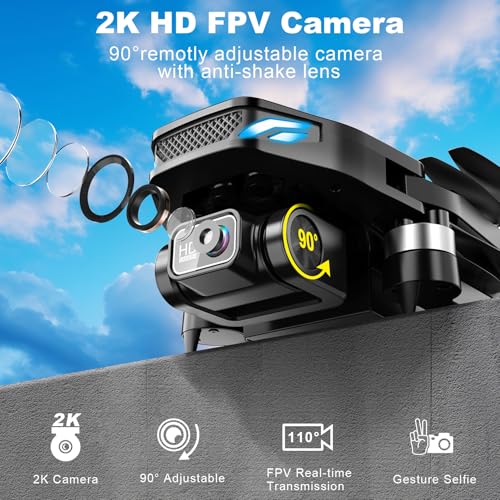 Foldable 2K HD FPV Drone with Brushless Motor for Adults U5487