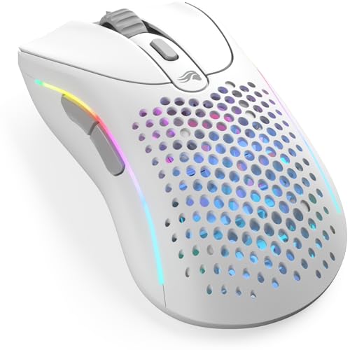 Glorious Gaming Model D 2 Wireless Ergonomic Mouse, 66g, White V612