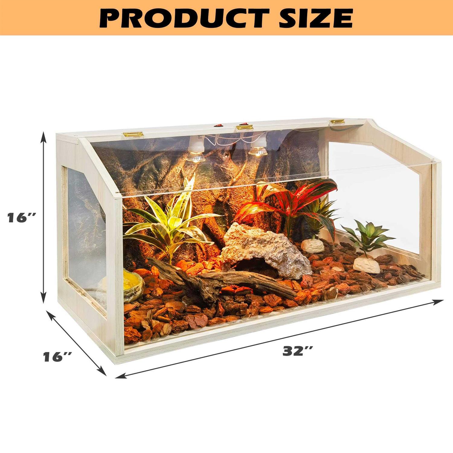 Prolee Reptile Terrarium Tank 21-68 Gallon with Roof Door E619407