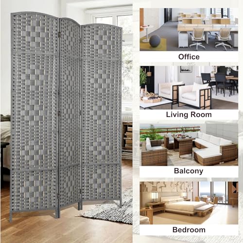 Rose Home Fashion 6 ft Tall Room Divider 4 Panel Folding Privacy Screen, Dark Coffee C8634
