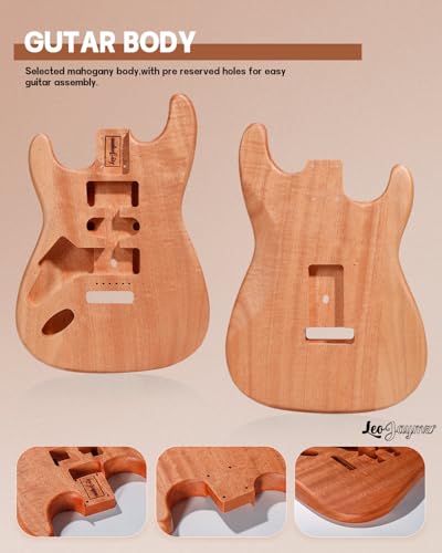Leo Jaymz DIY Single Cut Electric Guitar Kit Mahogany Rosewood B148