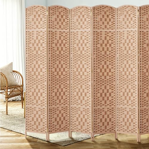 Rose Home Fashion 6 ft Tall Room Divider 4 Panel Folding Privacy Screen, Dark Coffee C8634