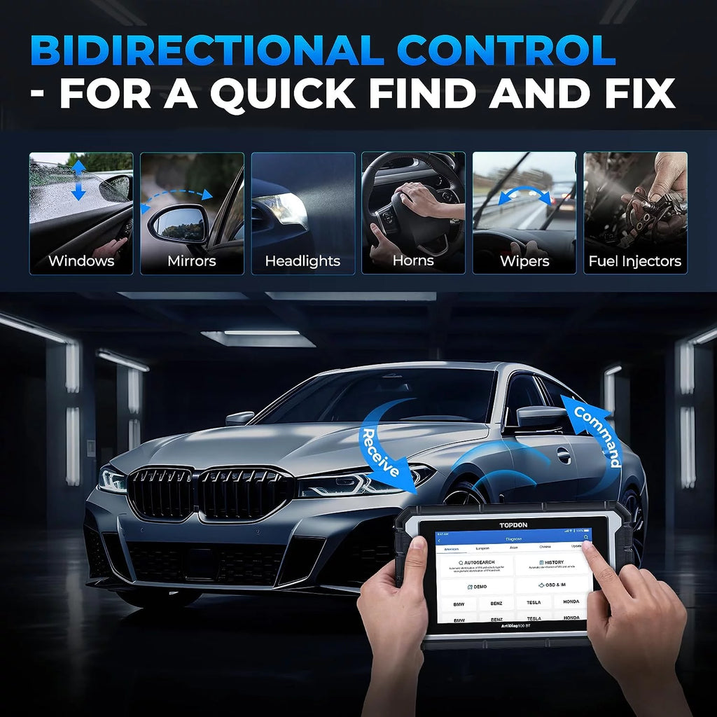 TOPDON AD900BT OBD2 Scanner Bidirectional Car Diagnostic Tool with ECU Coding D745