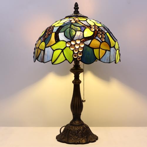 Tiffany Stained Glass Table Lamp Sea Blue Pear J2662