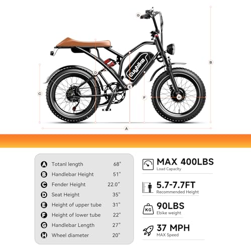 Electric Bike for Adults, 2000W Motor, 48V 25AH Battery, 20" Fat Tires S65549