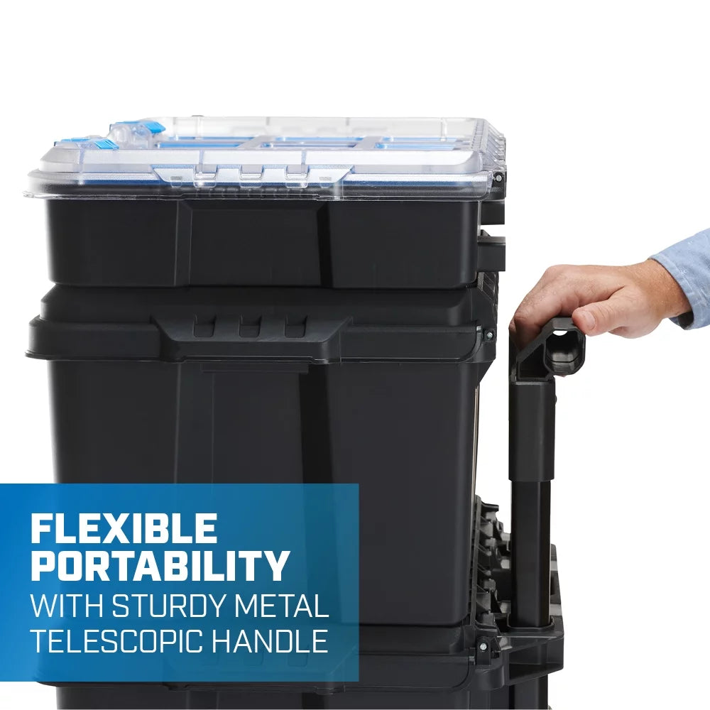 HART Stack System 3-Piece Modular Plastic Mobile Toolbox I3695