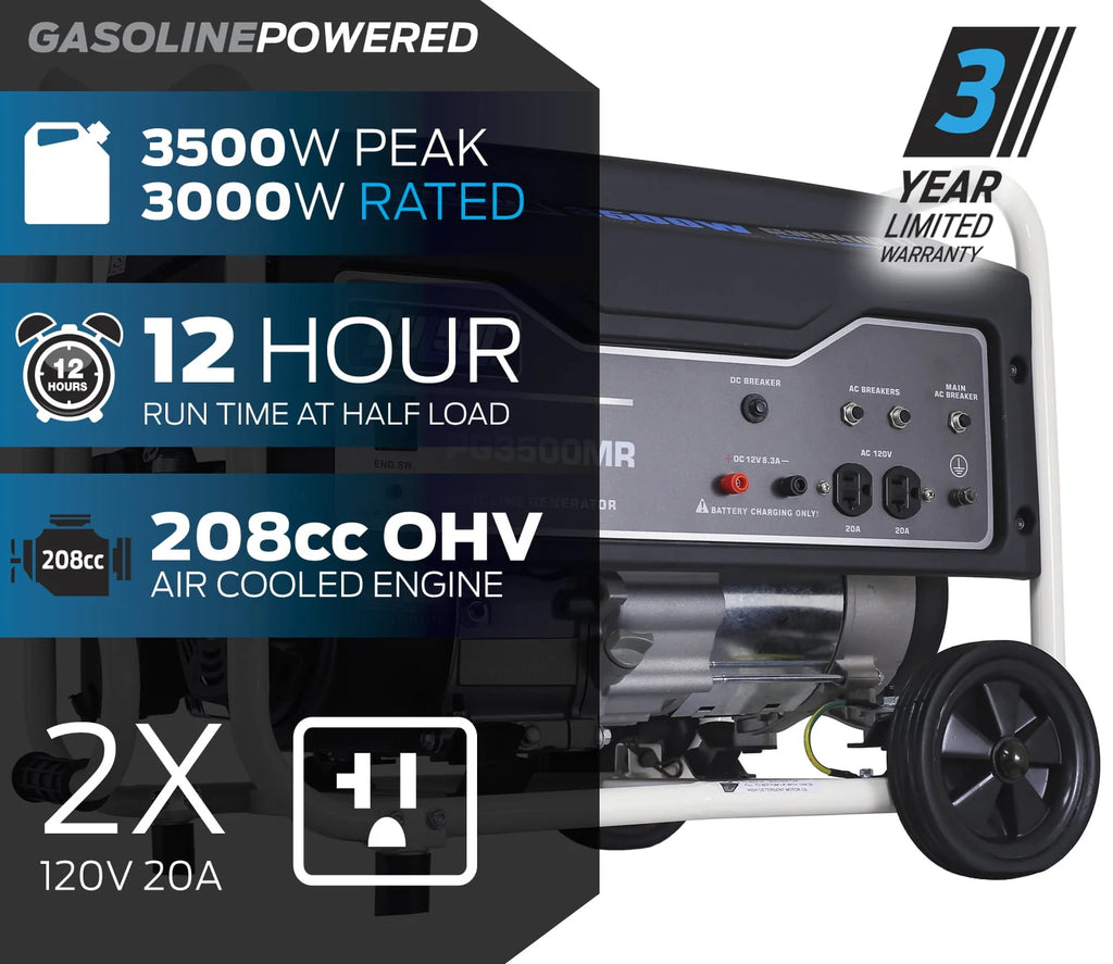 Pulsar 3500-Watt Gas Powered Portable Generator A9454