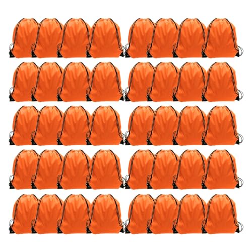 GoodtoU 40 Pack Drawstring Backpacks Waterproof Nylon Cinch Bags for School Gym N792