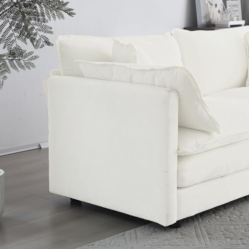 U-Shaped Modular Sectional Sofa with Footrests, White V756192
