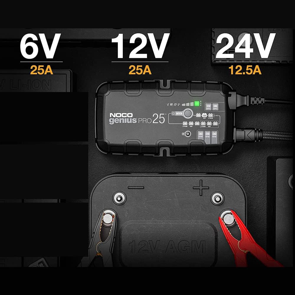 NOCO GENIUSPRO25 25-Amp Smart Battery Charger, 6V 12V 24V N2399