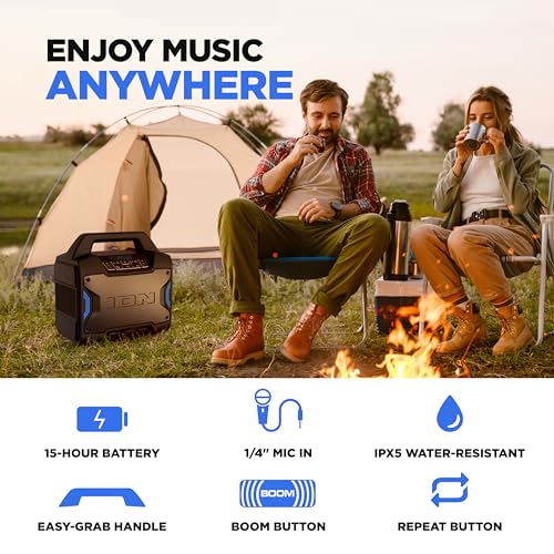 ION Block Rocker Portable Bluetooth Party Speaker with Karaoke Microphone T461114