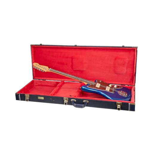 Crossrock Relief Series 335 Guitar Case for ES-335 & Semi-Hollow Electric Guitars, Carved Smoke Blue Finish S516