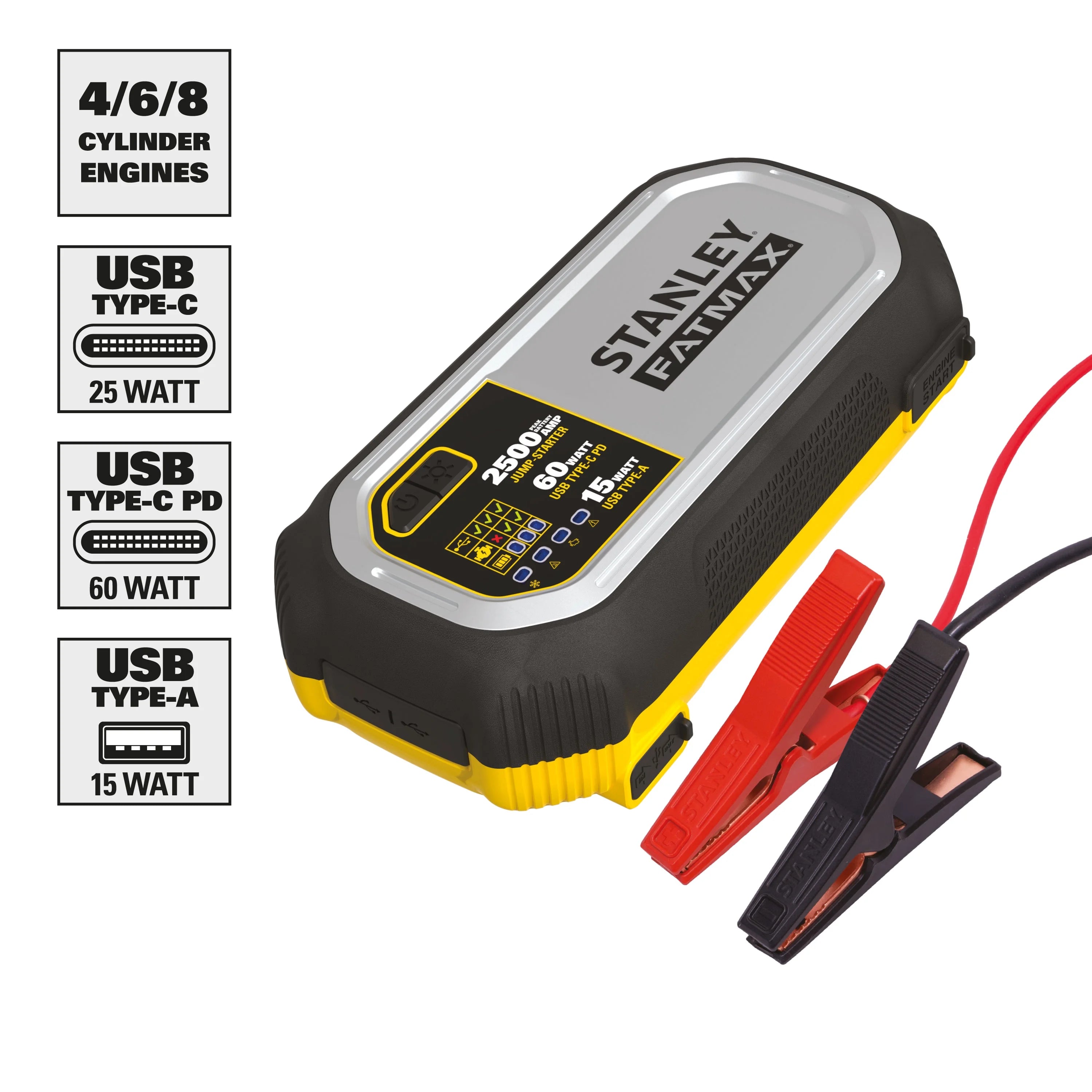 Stanley FatMax 2500 Amp Lithium Jump Starter with USB Power Bank K808236