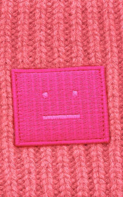 Acne Studios Pansy N Face Beanie Hat Pink E30016