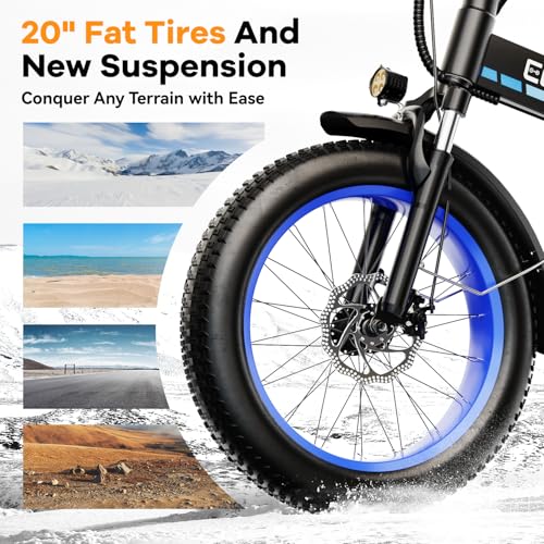 Folding Electric Bike 1000W 48V 20AH Removable Battery 20" Fat Tire for Adults C847123