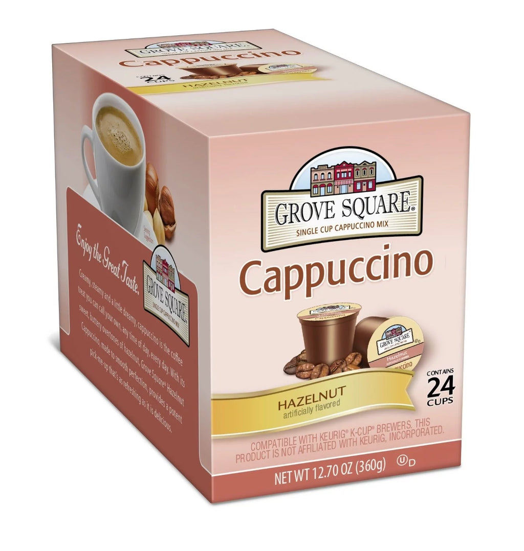 Grove Square Hazelnut Cappuccino Coffee Pods, 24 Count for Keurig K-Cup Brewers J882964