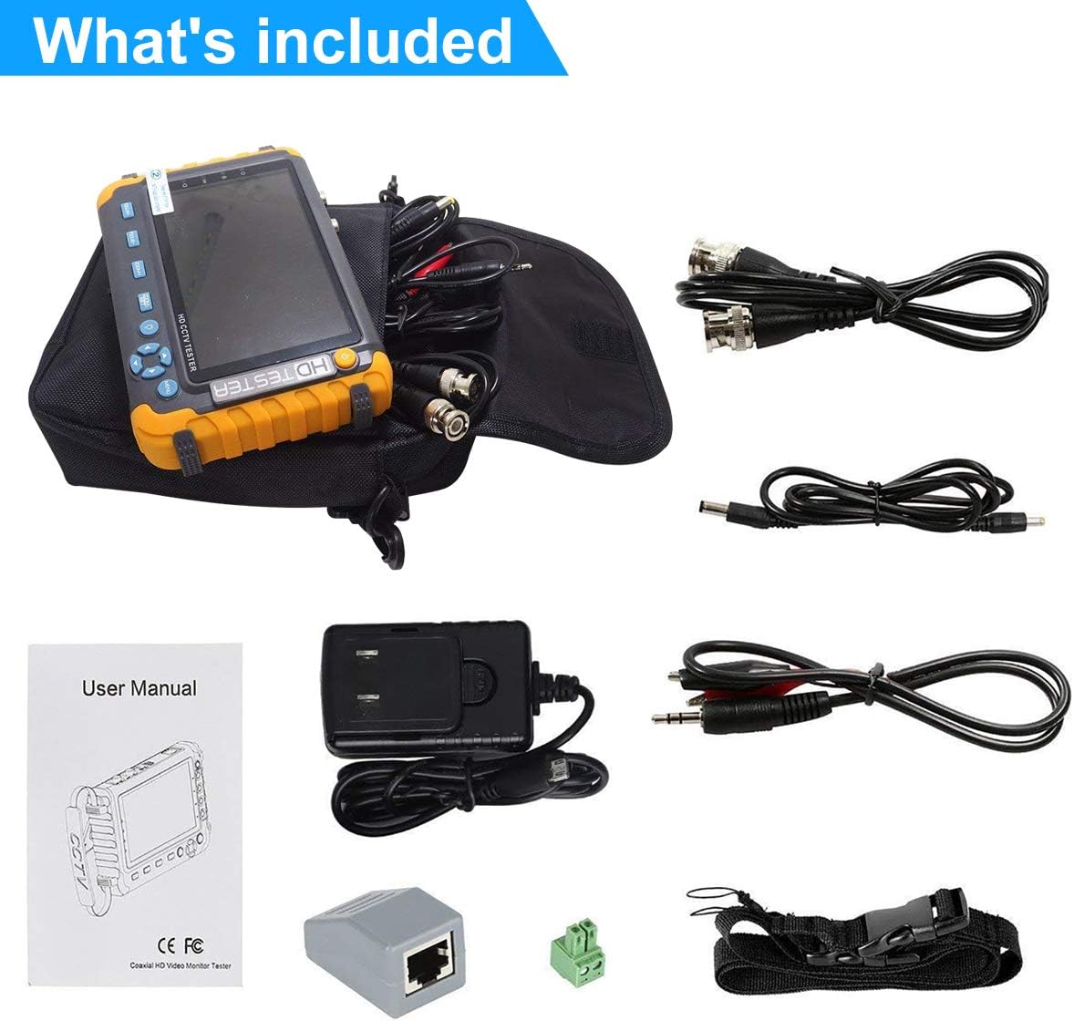 5 Inch 4 in 1 CCTV Monitor Tester with Coaxial and PTZ Cable Test W6282