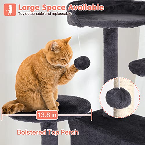 ASHY 54in Cat Tree with Scratching Post for Indoor Cats I993