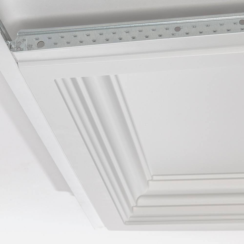 Armstrong Ceilings 24-in x 24-in Easy Elegance White Coffered Drop Panel Ceiling Tiles U855001